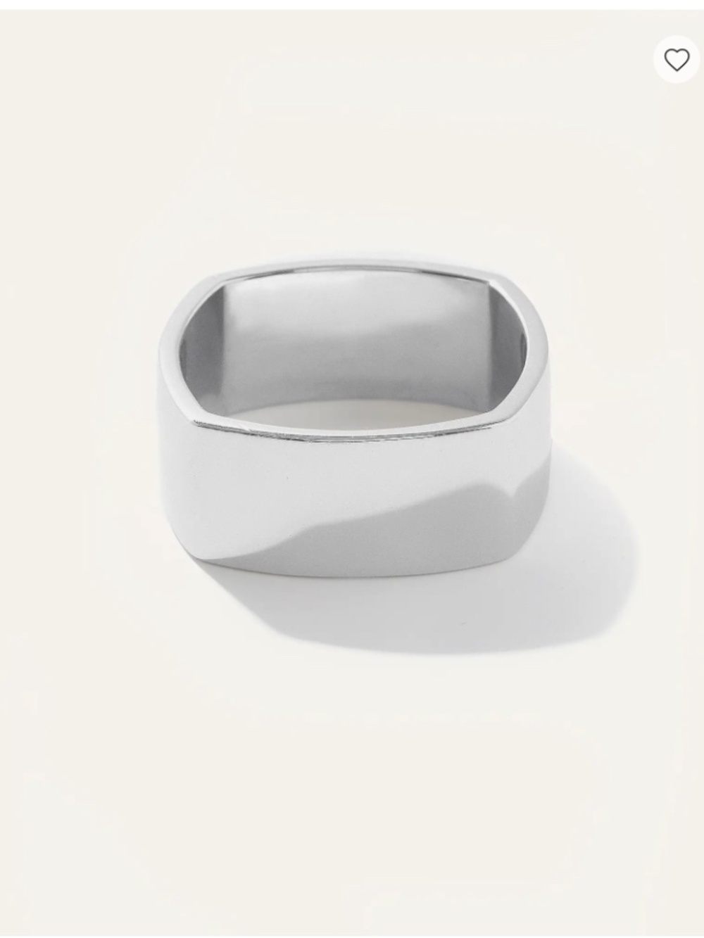 NEW Quince Silver Square Cigar Band Ring Size 8.5